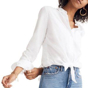 Madewell | White Tie-Front Button Down Shirt